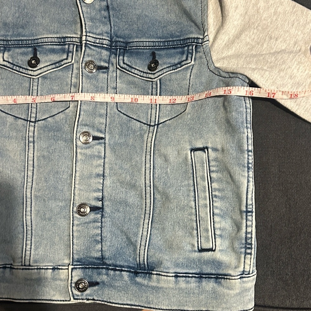 The Classic Blue and Gray Kids Jean Jacket - Picture 3 of 7